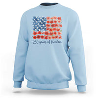 US 250 Years Of Freedom Sweatshirt Retro Flower American Flag