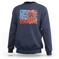 US 250 Years Of Freedom Sweatshirt Retro Flower American Flag