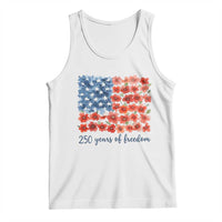 US 250 Years Of Freedom Tank Top Retro Flower American Flag