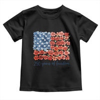 US 250 Years Of Freedom Toddler T Shirt Retro Flower American Flag