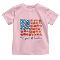 US 250 Years Of Freedom Toddler T Shirt Retro Flower American Flag