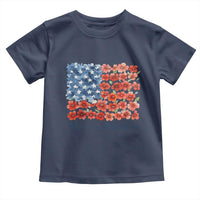 US 250 Years Of Freedom Toddler T Shirt Retro Flower American Flag