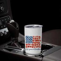 US 250 Years Of Freedom Tumbler Cup Retro Flower American Flag