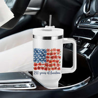 US 250 Years Of Freedom Tumbler With Handle Retro Flower American Flag