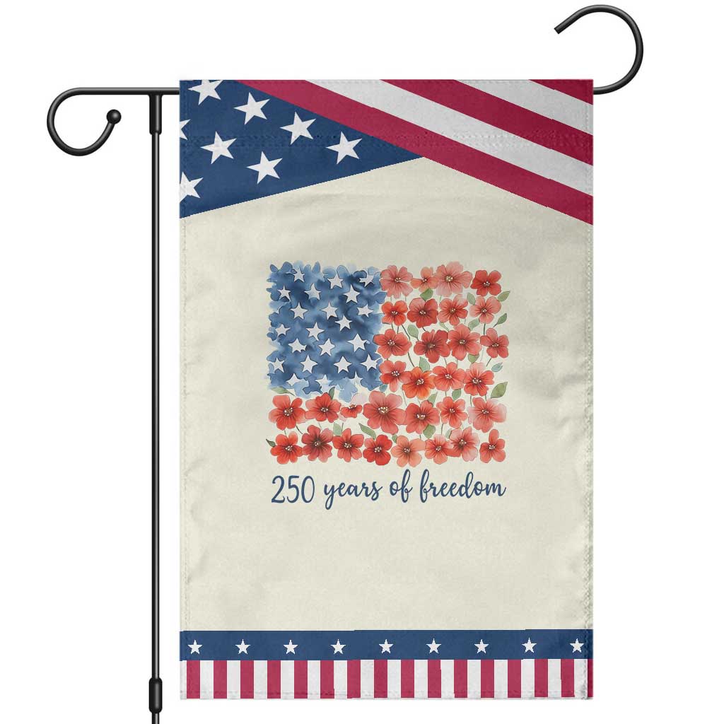 US 250 Years Of Freedom Patriotic Garden Flag Retro Flower American Flag