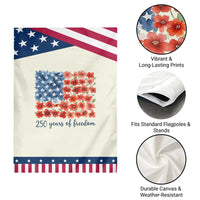 US 250 Years Of Freedom Patriotic Garden Flag Retro Flower American Flag