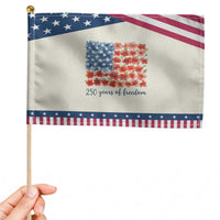 US 250 Years Of Freedom Patriotic Handheld Flag Retro Flower American Flag