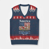 America God Shed His Grace On Thee 250 Years Since 1776 V-Neck Knit Sweater Vest