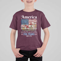 America God Shed His Grace On Thee 250 Years Since 1776 T Shirt For Kid