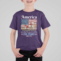 America God Shed His Grace On Thee 250 Years Since 1776 T Shirt For Kid