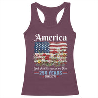 America God Shed His Grace On Thee 250 Years Since 1776 Racerback Tank Top
