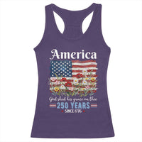 America God Shed His Grace On Thee 250 Years Since 1776 Racerback Tank Top