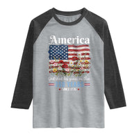 America God Shed His Grace On Thee 250 Years Since 1776 Raglan Shirt