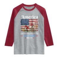 America God Shed His Grace On Thee 250 Years Since 1776 Raglan Shirt