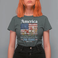 America God Shed His Grace On Thee 250 Years Since 1776 T Shirt For Women