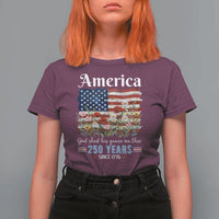 America God Shed His Grace On Thee 250 Years Since 1776 T Shirt For Women