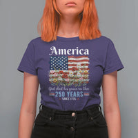 America God Shed His Grace On Thee 250 Years Since 1776 T Shirt For Women