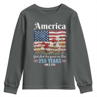 America God Shed His Grace On Thee 250 Years Since 1776 Youth Sweatshirt