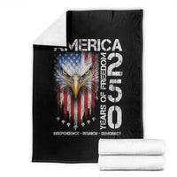 America 250 Years Of Freedom Throw Blanket USA Anniversary Bald Eagle Patriotic Jets