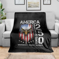 America 250 Years Of Freedom Throw Blanket USA Anniversary Bald Eagle Patriotic Jets