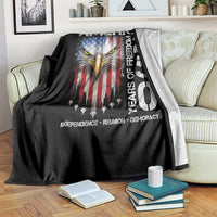 America 250 Years Of Freedom Throw Blanket USA Anniversary Bald Eagle Patriotic Jets