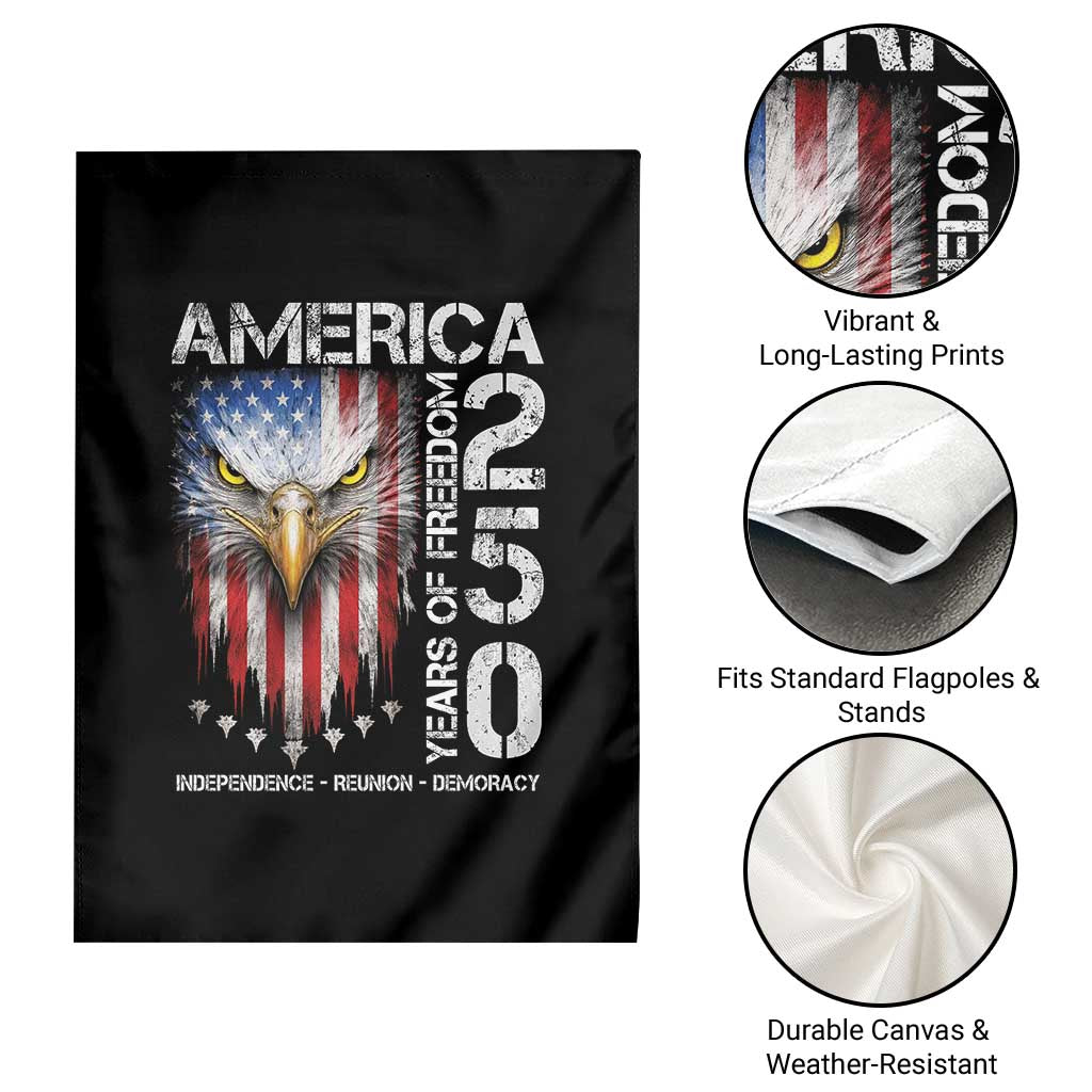 America 250 Years Of Freedom Garden Flag USA Anniversary Bald Eagle Patriotic Jets