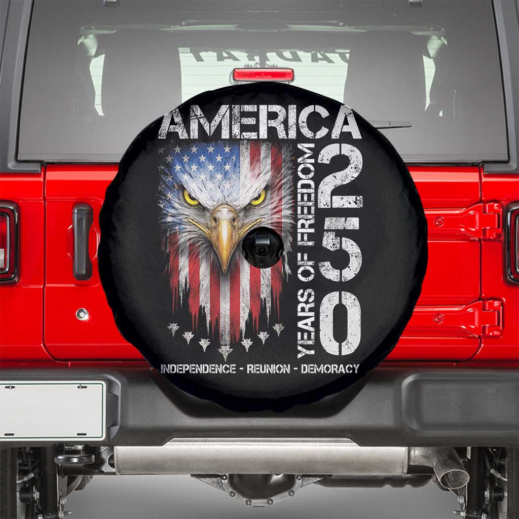 America 250 Years Of Freedom Spare Tire Cover USA Anniversary Bald Eagle Patriotic Jets