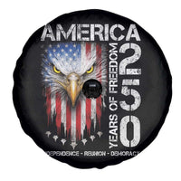 America 250 Years Of Freedom Spare Tire Cover USA Anniversary Bald Eagle Patriotic Jets