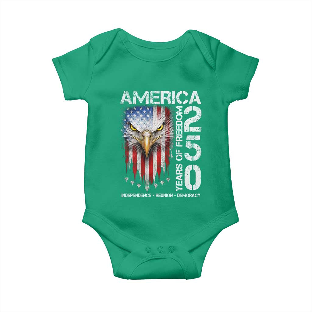 America 250 Years Of Freedom Baby Onesie USA Anniversary Bald Eagle Patriotic Jets