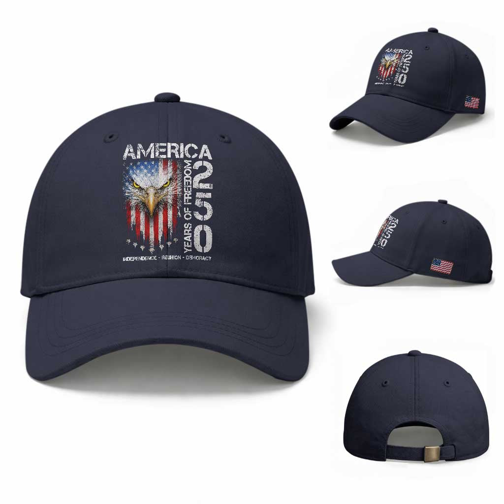 America 250 Years Of Freedom Baseball Cap USA Anniversary Bald Eagle Patriotic Jets