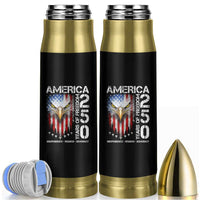 America 250 Years Of Freedom Bullet Tumbler USA Anniversary Bald Eagle Patriotic Jets
