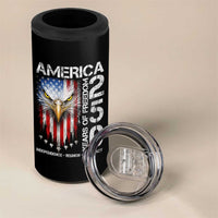 America 250 Years Of Freedom 4 in 1 Can Cooler Tumbler USA Anniversary Bald Eagle Patriotic Jets