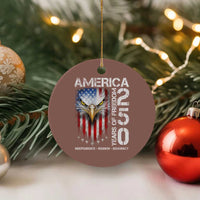 America 250 Years Of Freedom Ceramic Ornament USA Anniversary Bald Eagle Patriotic Jets