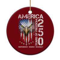 America 250 Years Of Freedom Ceramic Ornament USA Anniversary Bald Eagle Patriotic Jets