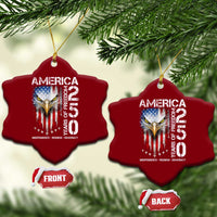 America 250 Years Of Freedom Ceramic Ornament USA Anniversary Bald Eagle Patriotic Jets