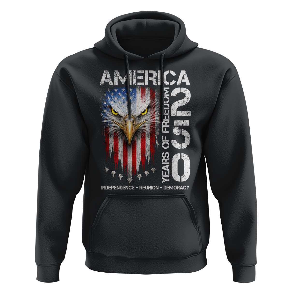 America 250 Years Of Freedom Hoodie USA Anniversary Bald Eagle Patriotic Jets