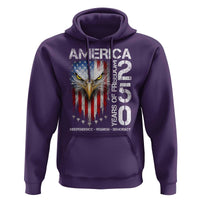 America 250 Years Of Freedom Hoodie USA Anniversary Bald Eagle Patriotic Jets