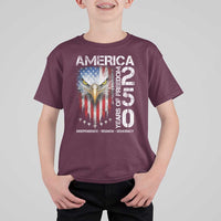 America 250 Years Of Freedom T Shirt For Kid USA Anniversary Bald Eagle Patriotic Jets