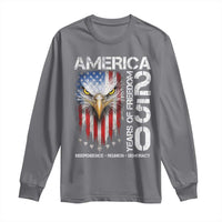 America 250 Years Of Freedom Long Sleeve Shirt USA Anniversary Bald Eagle Patriotic Jets