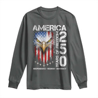 America 250 Years Of Freedom Long Sleeve Shirt USA Anniversary Bald Eagle Patriotic Jets