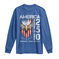 America 250 Years Of Freedom Long Sleeve Shirt USA Anniversary Bald Eagle Patriotic Jets