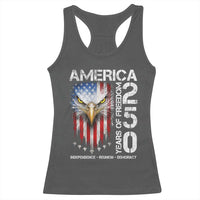 America 250 Years Of Freedom Racerback Tank Top USA Anniversary Bald Eagle Patriotic Jets
