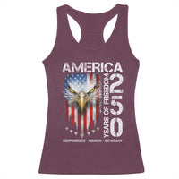 America 250 Years Of Freedom Racerback Tank Top USA Anniversary Bald Eagle Patriotic Jets