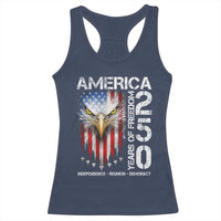 America 250 Years Of Freedom Racerback Tank Top USA Anniversary Bald Eagle Patriotic Jets