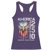 America 250 Years Of Freedom Racerback Tank Top USA Anniversary Bald Eagle Patriotic Jets