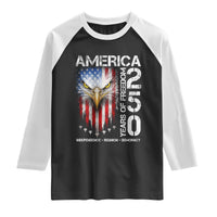 America 250 Years Of Freedom Raglan Shirt USA Anniversary Bald Eagle Patriotic Jets