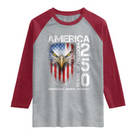 America 250 Years Of Freedom Raglan Shirt USA Anniversary Bald Eagle Patriotic Jets