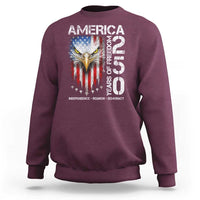 America 250 Years Of Freedom Sweatshirt USA Anniversary Bald Eagle Patriotic Jets