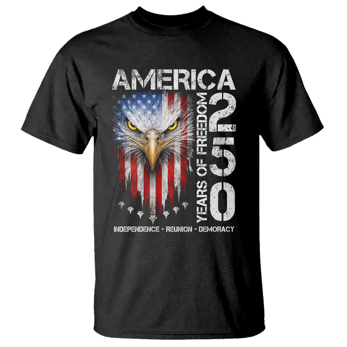 America 250 Years Of Freedom T Shirt USA Anniversary Bald Eagle Patriotic Jets