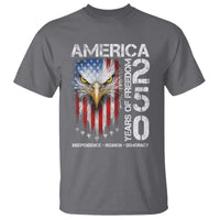 America 250 Years Of Freedom T Shirt USA Anniversary Bald Eagle Patriotic Jets